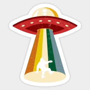 Bigfoot UFO Aliens, Paranormal Unique Retro Cool Grunge Sticker